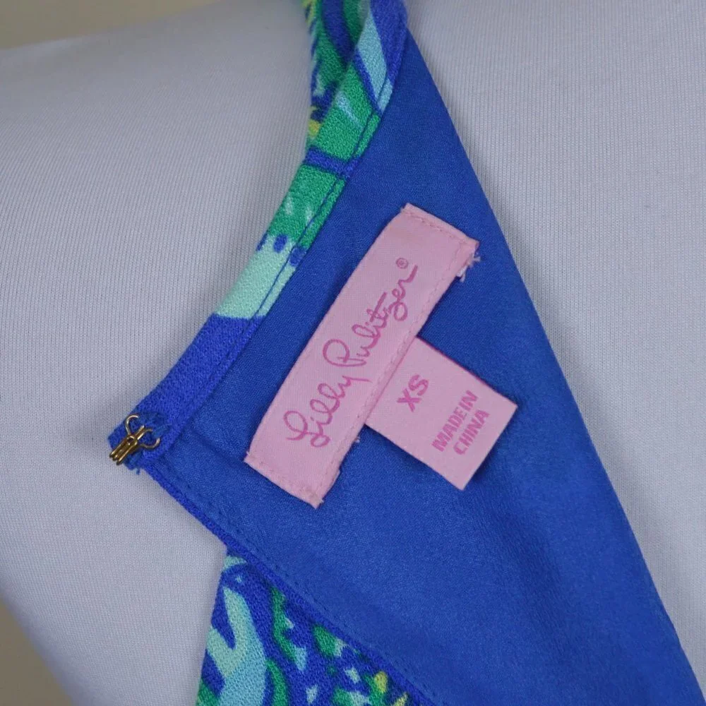 Lilly Pulitzer Wright Dress Blue Crush XS - Picture 7 of 7